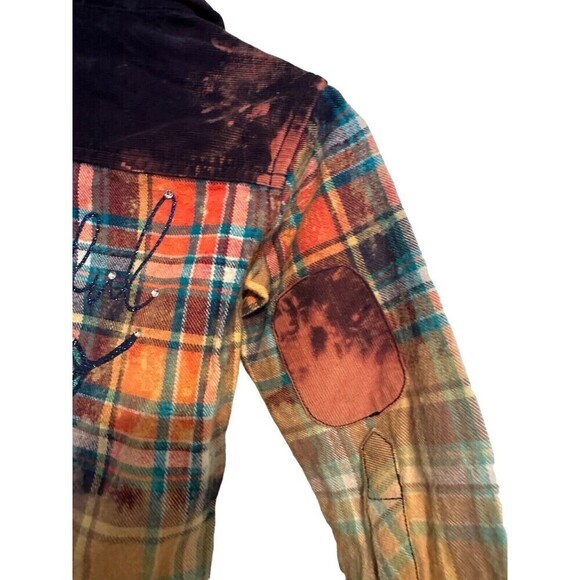 Upcycled Distressed Ombre “Thankful” Boutique Long Sleeve 18m  Corduroy Detail - Picture 4 of 6
